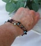 Mixed Gemstone Necklace or Wrap Bracelet on Waxed Cord - Image 4