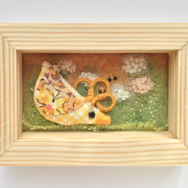 Mini Shadow box frame ' Parsley the chick'