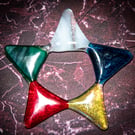 Star shaped light catcher in multi-coloured fused glass