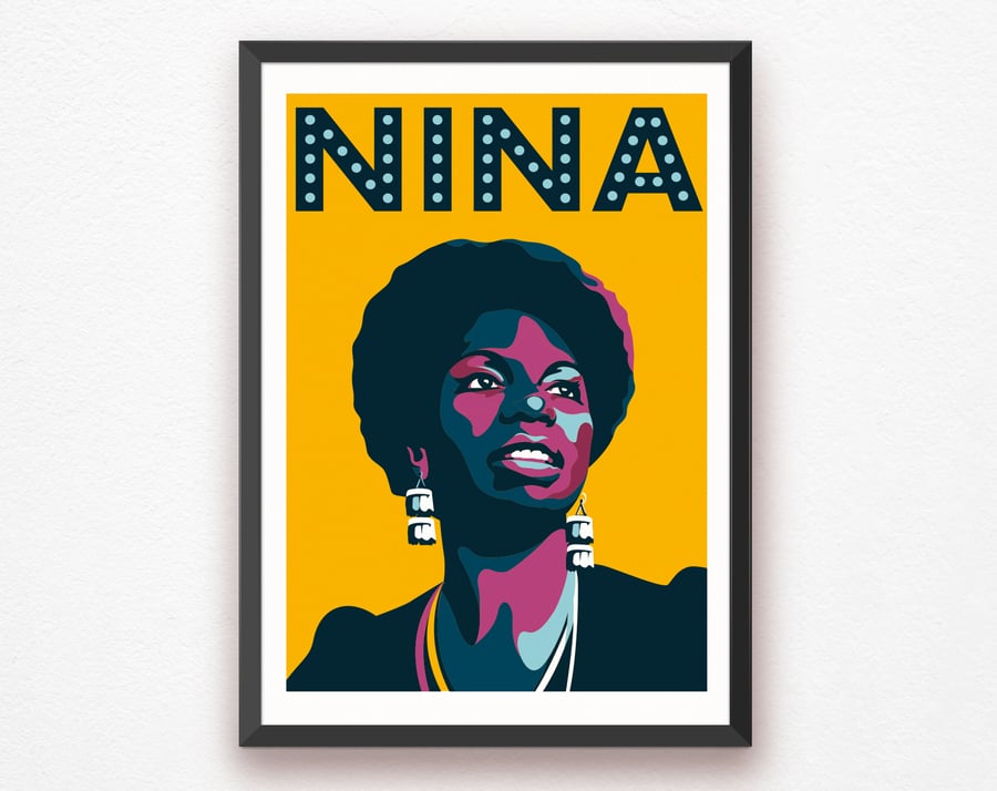 Nina Simone Wall Art, Music Icon Wall Art, Soul Legend Art Print, A3 Print