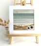 Beach Textile Art, Mounted Wall Art, Seascape - Tranquil Beach
