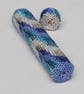Long Beaded Wooden Needlecase in Waves Bargello Pattern - Image 2