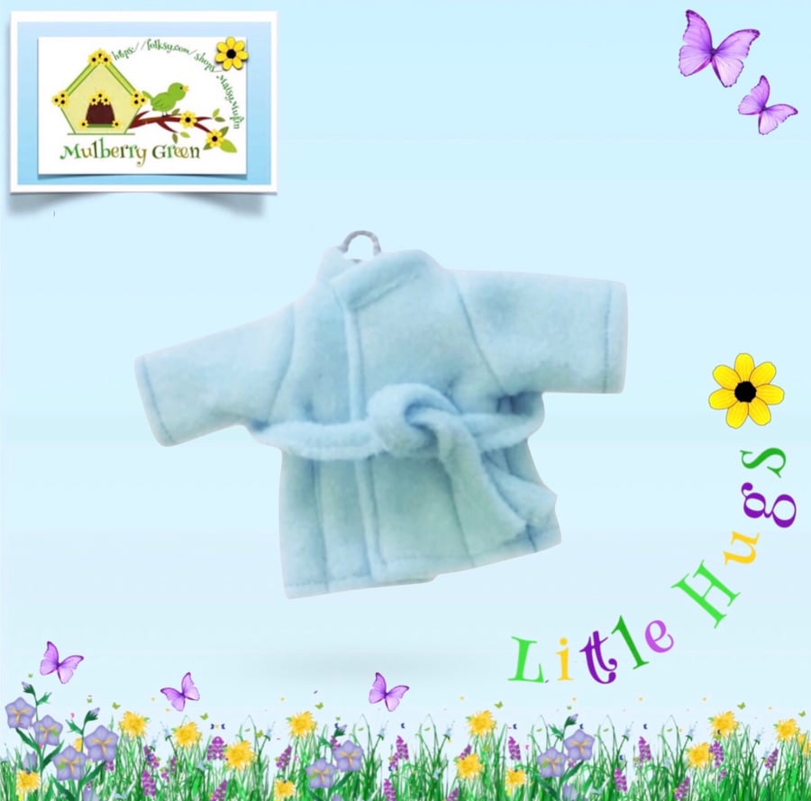 Reserved for Jane - Blue Fleece Dressing Gown to fit the Little Hugs dolls 