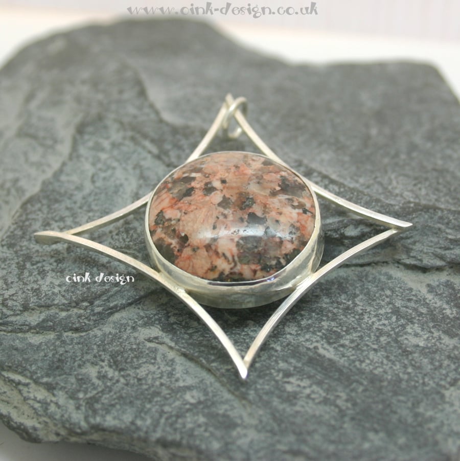 Sterling Silver granite pendant