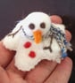 Melting Snowman Needlefelt Brooch Pin, Snowman Brooch - Image 1