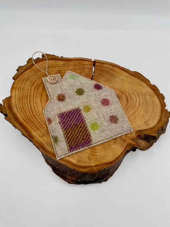 House mug rug coaster in Scottish tweed