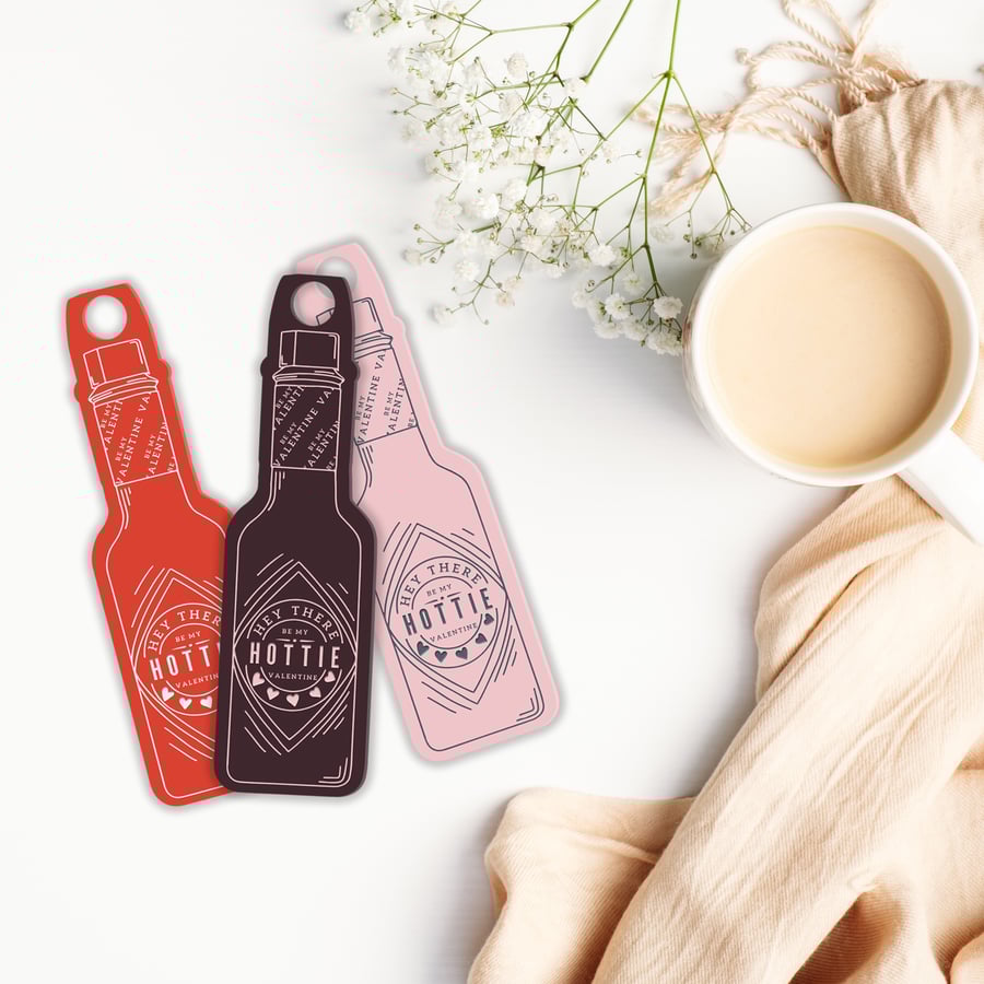 Hot Sauce Keyring, Keyring gift, Valentine Keyring, Hey There Hottie Gift