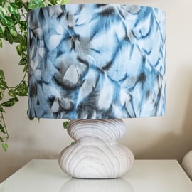 drum round lampshade Africa African sun printed hand-dyed ferns plants leaves   