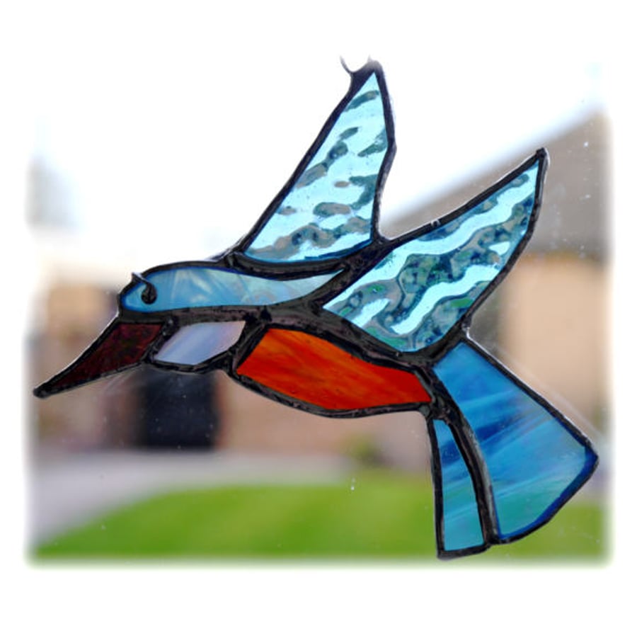 Kingfisher Suncatcher Stained Glass British Bird Handmade