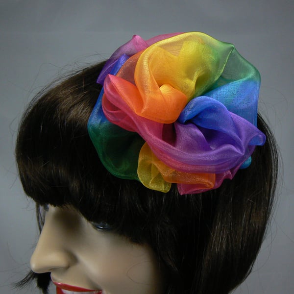 Rainbow organza hair accessory