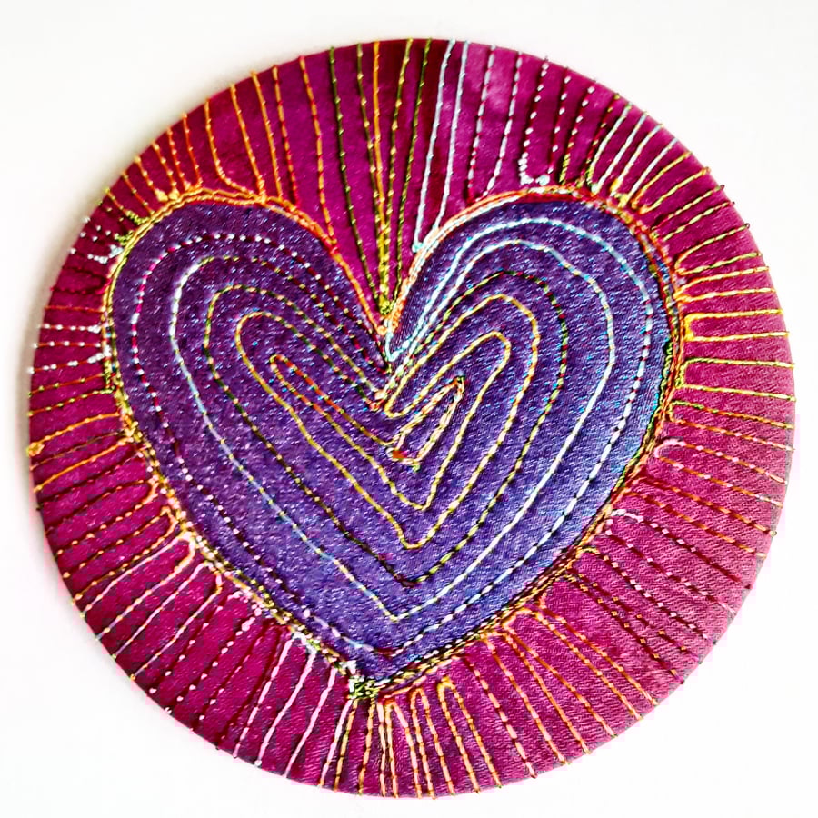 Large Pocket Mirror Handbag Accessories Colourful Free Machine Embroidery