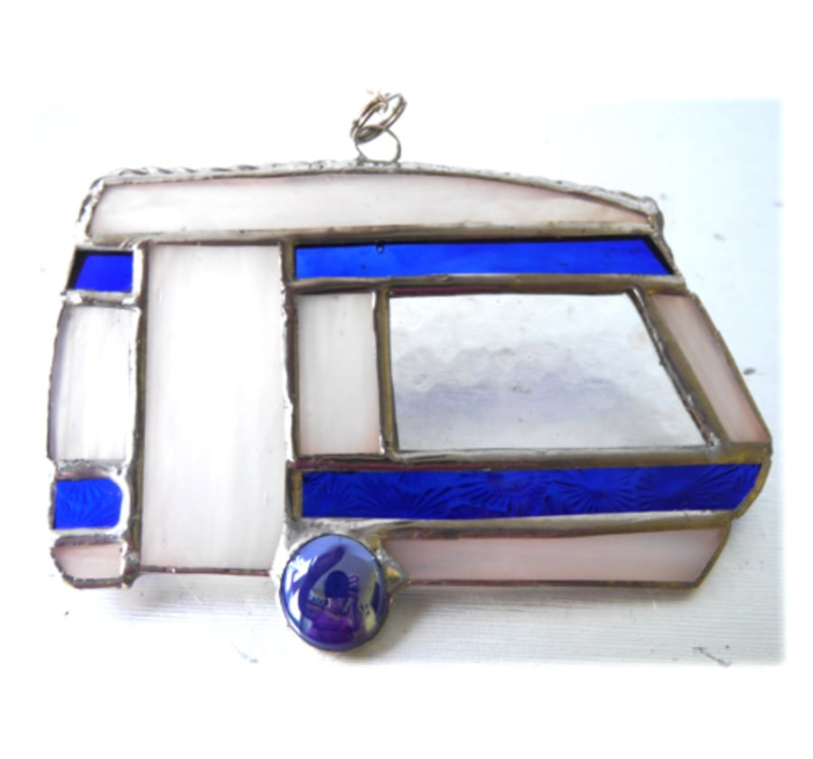 Caravan Suncatcher Stained Glass Classic Blue 047