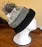 Monochrome Hand Knitted Hat 21 (DK) -Medium - Image 9