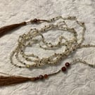 Wrap up necklace, crochet neckless, beaded neckless.