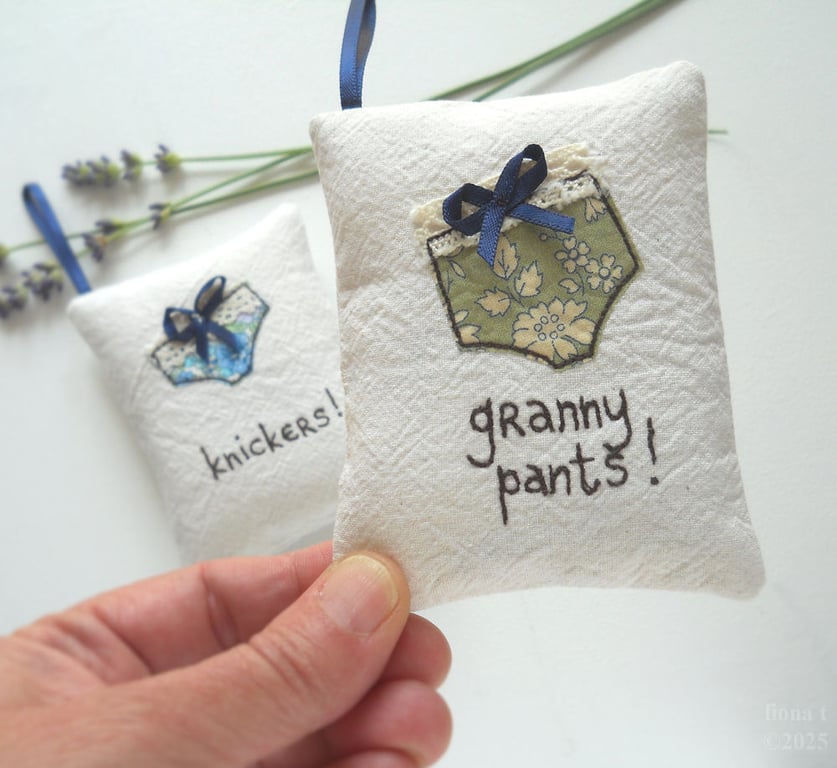 freehand embroidered granny pants  lavender bag sachet hanging decoration 