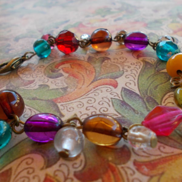 Ethnic Style Glass Bead Bracelet