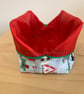 Christmas Theme Quilted Fabric Box Shape Makeup Bag - Image 10