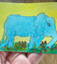 ACEO, Blue Elephant, Original Watercolour, Size 3.5 x 2.5 inches