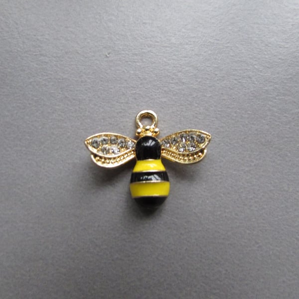 Bee Charm with Diamante Wings