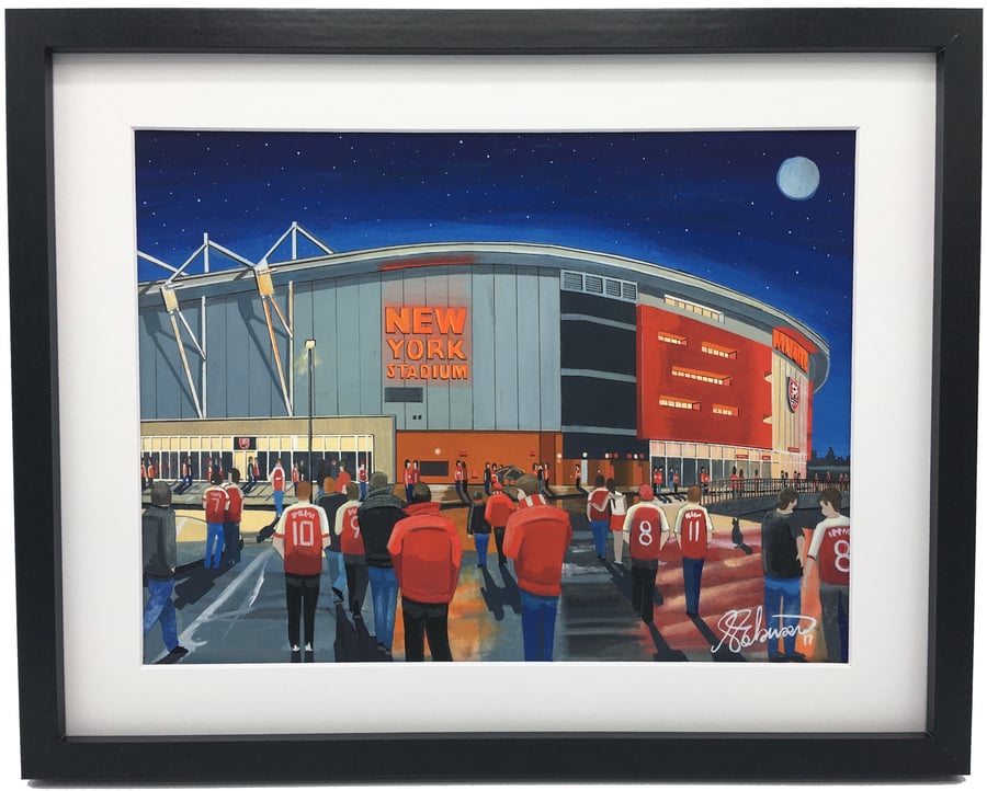 Rotherham Utd F.C, New York Stadium, High Quality Framed Football Art Print.