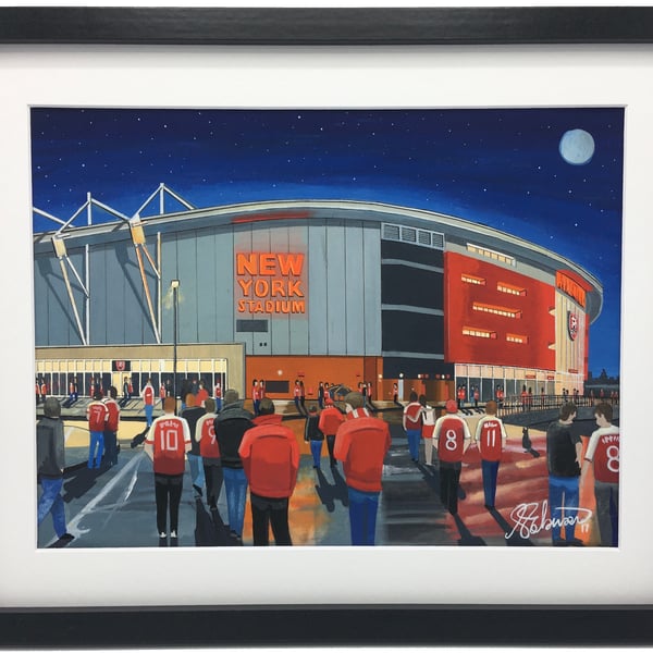 Rotherham Utd F.C, New York Stadium, High Quality Framed Football Art Print.