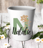 Personalised Green Initial Plant Pot -Succulent Cactus Flower Pot  - Image 2