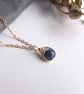 LAPIS LAZULI Necklace Minimalist 14K Gold Filled Pendant September Birthstone - Image 4