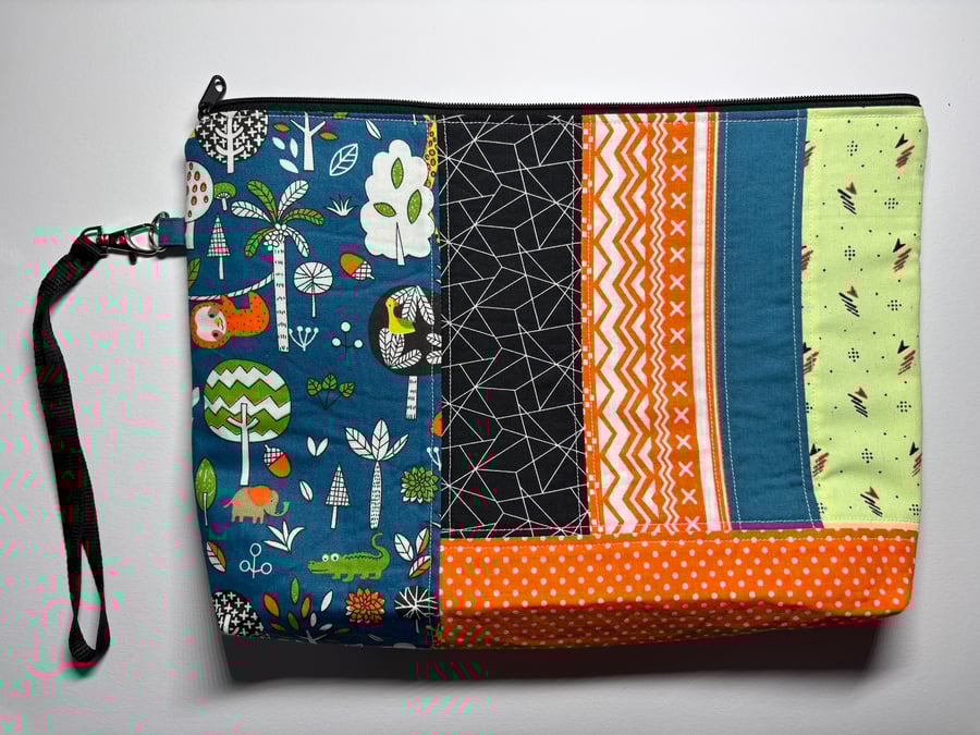 Patchwork makeup bag