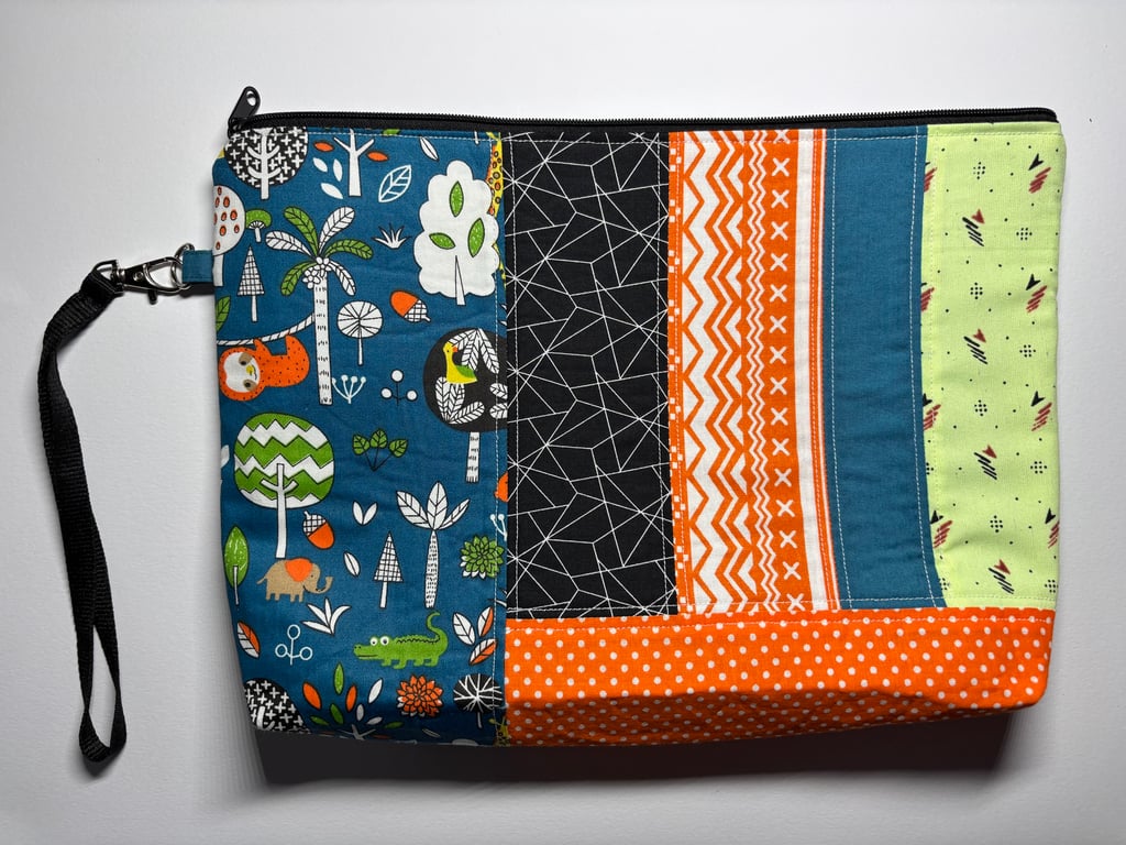 Patchwork makeup bag