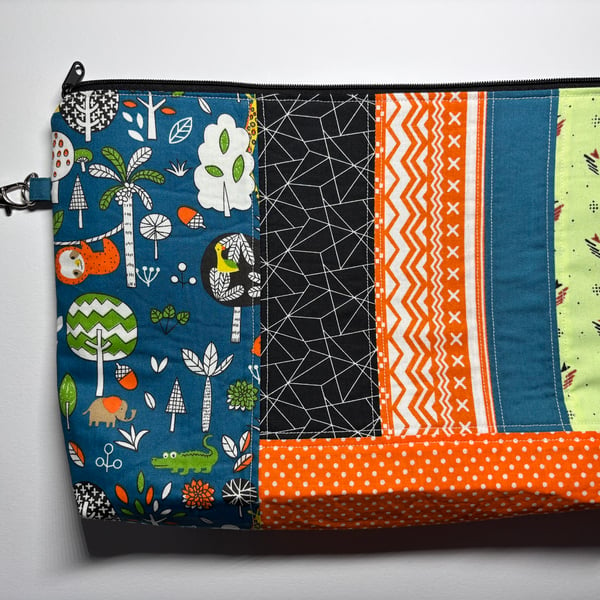 Patchwork makeup bag