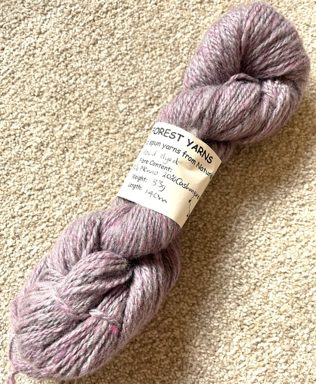HANDSPUN MERINO & CASHMERE YARN, HAND DYED, 33g