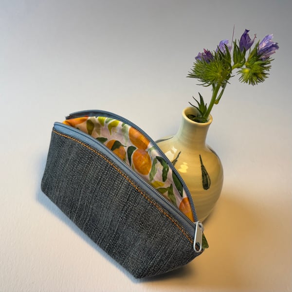 Upcycled denim coin purse
