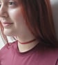 Christmas Ribbon Choker: Red and Gold Striped Necklace - Image 6