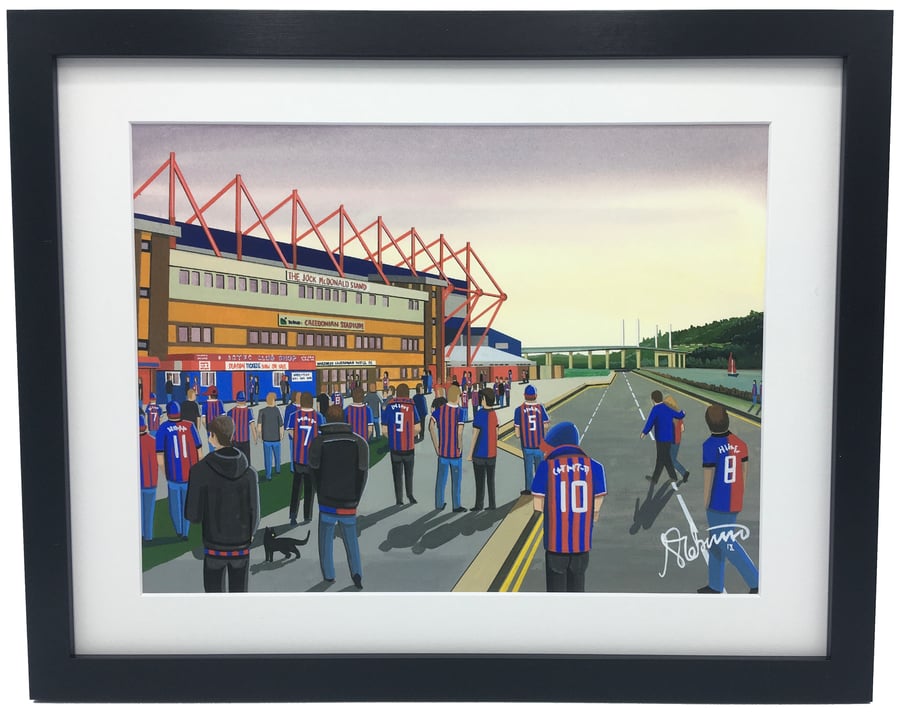 Inverness Caledonian Thistle F.C, Caledonian Stadium, Framed Football Art Print.