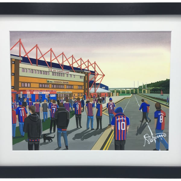 Inverness Caledonian Thistle F.C, Caledonian Stadium, Framed Football Art Print.