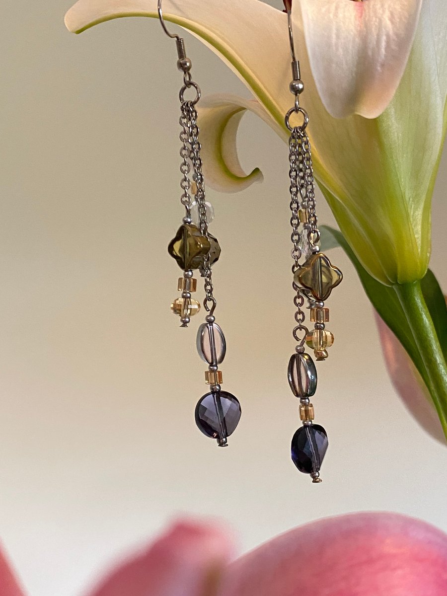 Fliss - Purple & Yellow Earrings 