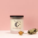 Pink pepper and Rose soy wax candle in a frosted glass jar