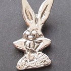Biggs Bunny Pendant, Handmade in Fine Silver with Sterling Silver Chain
