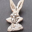 Buggs Bunny Pendant, Handmade in Fine Silver with Sterling Silver Chain