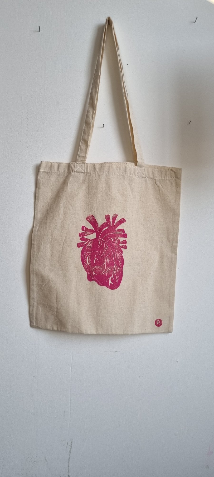 Heart print tote bag 