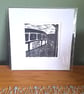 'The Cliff Railway. Original handprinted linoprint of the Cliff Railway. - Image 3