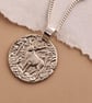 Stag Engraved Sterling Silver Coin Necklace - Image 8