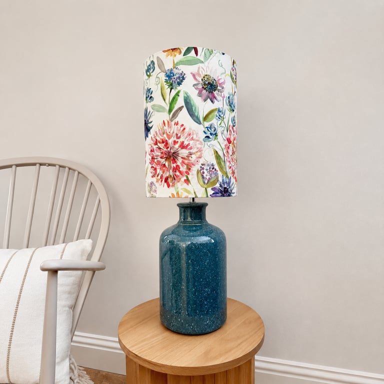 Tall Voyage Maison Floral Fabric Lampshade & Ceramic Base