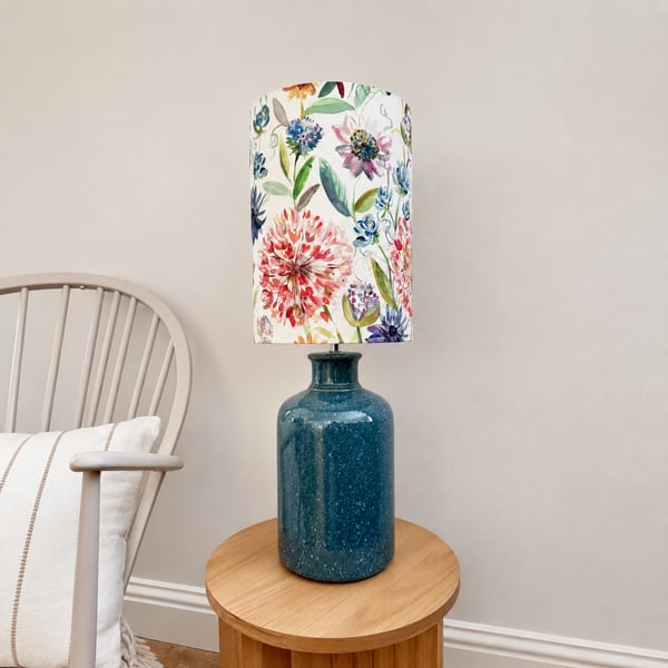 Tall Voyage Maison Floral Fabric Lampshade & Ceramic Base