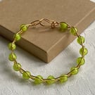 Lime green wire bracelet 