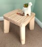 Rustic wooden stool with cutout handle. Farmhouse decor. Ready to paint.