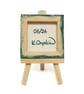 Ginger Cat Miniature Painting - original art on teal mini canvas, cat lover gift - Image 8