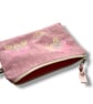 Dusty Pink Linen Lotus Flower Zip-Up Pouch - Image 3