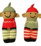 Handmade knitted pair of pocket dolls - elves - Image 3