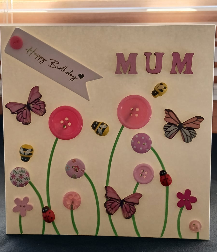 Handmade, mum birthday card 